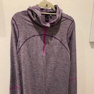Purple athletic pullover. Fleece lined.